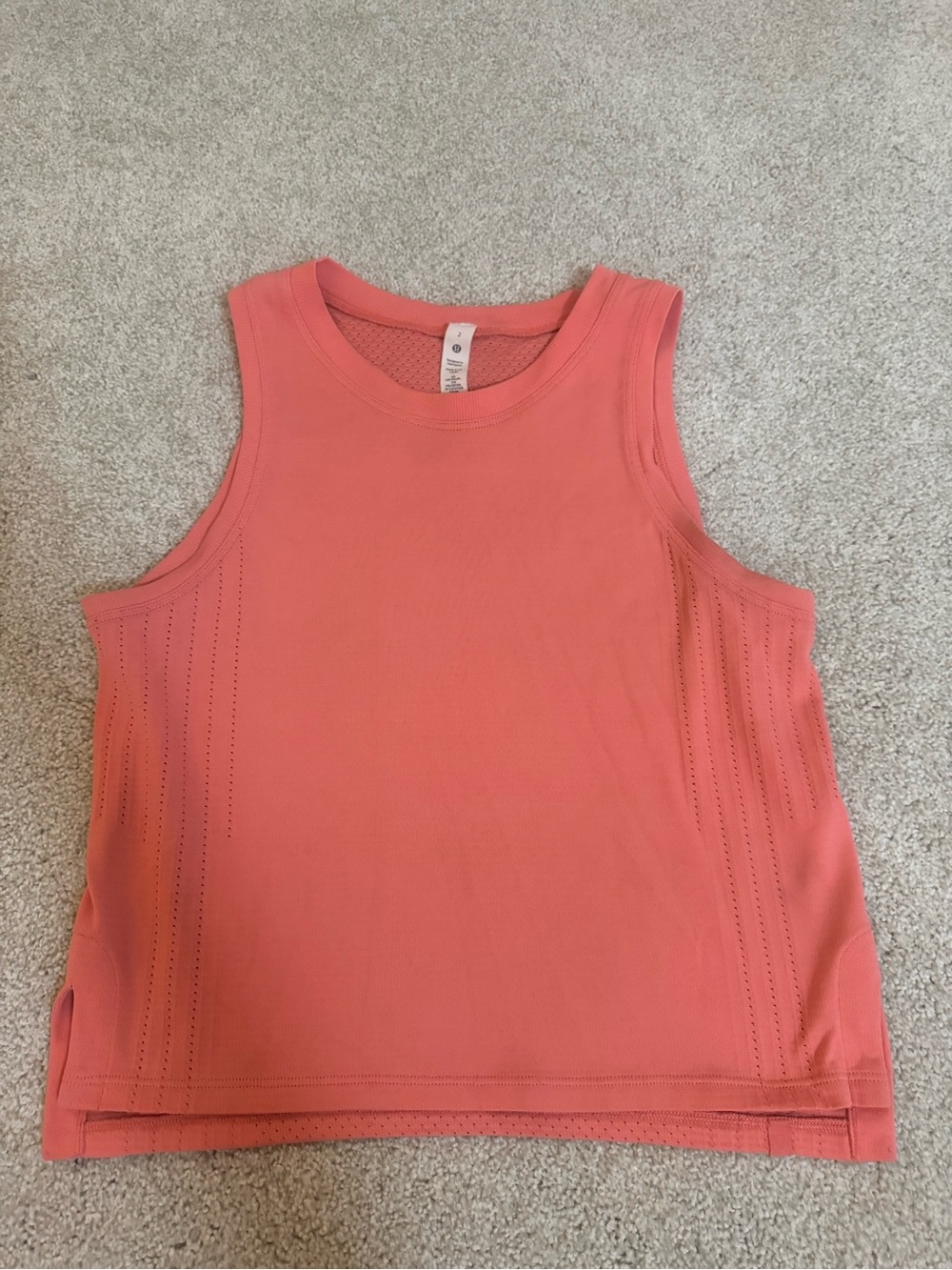 lululemon athletica Coral Perforated Athletic Tank